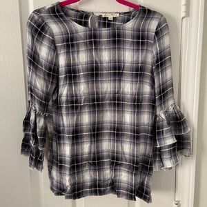 Plaid Ruffle Blouse